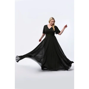 Işıltı Abiye Şifon Uzun Abiye