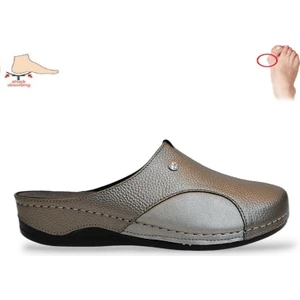 1774-9946-24 Tam Anatomik Tabanlı Kadın Günlük Terlik - NKT01774-PLATIN-37