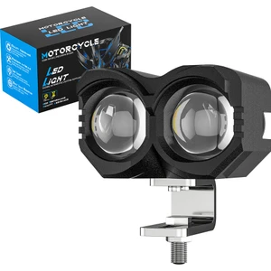 Motosiklet Sis Farı 2 Adet Metal Kasa Baykuş Model Delici Beyaz Sarı Çift Renk 12-80 Volt