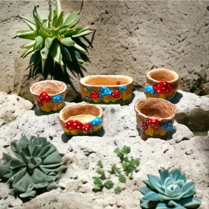 Taşdevri Life Mantar Figürlü Dekoratif Çiçek Saksısı  5 Li Set