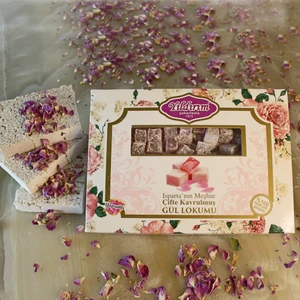 Yıldırım Şekerleme Güllü Çifte Kavrulmuş Lokum 200GR. %100 Pancar Şekeri