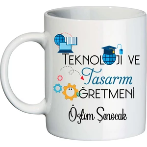 Teknoloji ve Tasarım Öğretmenine Hediye Isim Baskılı Kupa Bardak - Öğretmenler Günü Hediyesi
