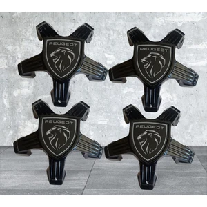 Peugeot Jant Kapağı 5 Kol Ahtapot Jant Göbeği Telli Siyah Takım 4 Adet