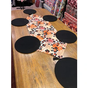 Tuğçe Demir Home Design Bohem Leopar Desen Runner Supla Set