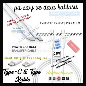 25W Samsung Galaxy Type-C To Type-C Hızlı Şarj Kablosu Iki Uçu Type-C Yeni Nesil S20 Fe Plus Ultra 5g S21 Fe Plus Ultra 5g A73 A72 A71 A53 5g A33 M51 M33
