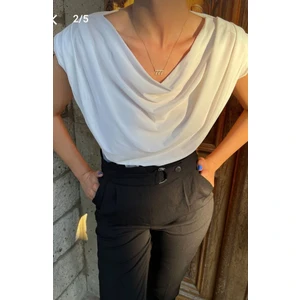 MST Clothing Kadın Degaje Yaka Vatkalı Bluz