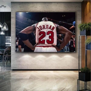AR AJANS KANVAS TABLO Michael Jordan Art Chicago Bulls Basketbol Nba Beyaz Forma Yirmi Üç Numara Kanvas Tablo AR030159