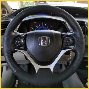 Honda Civic Fb7 Araca Özel Direksiyon Kılıfı (Nubuk Noktalı Siyah Dikişli)