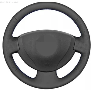 Dk Direksiyon Renault Clio 2 Araca Özel Direksiyon Kılıfı ( Noktalı Düz Deri Model Siyah Dikişli)