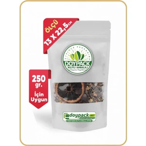 Beyaz Kraft Pencereli Kilitli Doypack 13X22,5 (250 Gr.) - 100 Adet