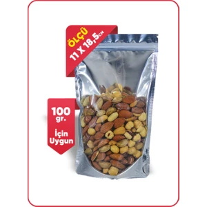Şeffaf Metalize Kilitli Doypack 11X18,5 (100 Gr.) - 100 Adet