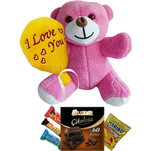 Hediye Nest Sevgililer Günü, Doğum Günü Hediyesi, Hediye Dolu Seni Seviyorum Ayıcık-Pembe