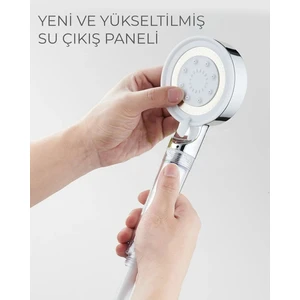 Plodna House Beyaz 5 Fonksiyonlu Su Tasarruflu Filtreli Turbo Jet Duş Başlığı