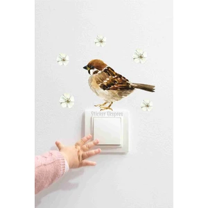 Sticker Ekspres Serçe ve Çiçekler Dekoratif Priz Sticker