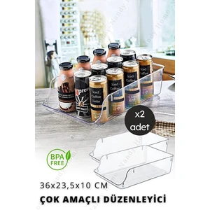 Çok Amaçlı Içecek, Buzdolabı & Dolap Içi Düzenleyici Büyük Boy 2 Adet