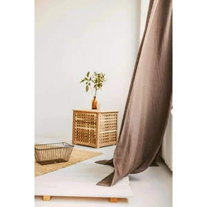 Kornişli Yıkanmış Keten Perde, Yıkanmış Keten Fon Perde, Tek Kanat Pilesiz