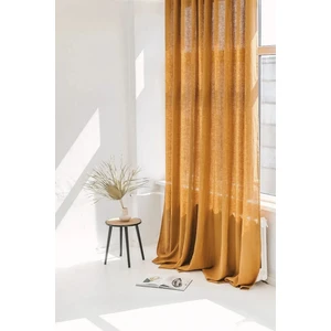 Kornişli Yıkanmış Keten Perde, Yıkanmış Keten Fon Perde, Tek Kanat Pilesiz