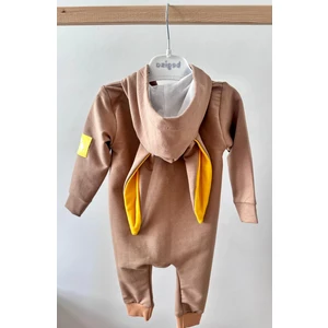 Bebem Asya Tavşan Figürlü Kapüşonlu,önü Fermuarlı Tulum