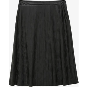 Normal Bel Siyah Kadın Düz Etek 23Ksl3425