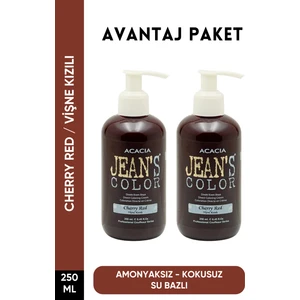 Jean'S Color Vişne Kızılı Renkli Saç Boyası 250 Ml X2 Adet Su Bazlı Cherry Red Hair Dye