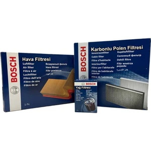 Ford Fusion 1.6 Benzinli Bosch Filtre Bakım Seti 2002-2011 Hava+Yağ+Karbonlu Polen