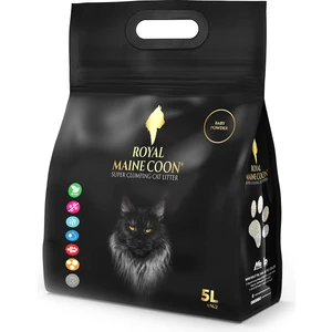 Royal Maine Coon Süper Emiş Gücüne Sahip Bebek Pudrası Kokulu Perlit Kedi Kumu 5 Litre