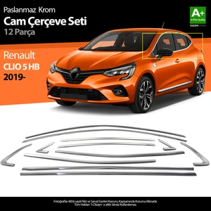 Renault Clio 5 Krom Cam Çerçevesi 12 Parça 2019 Üzeri