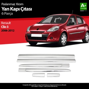 Renault Clio 3 HB Krom Yan Kapı Çıtası 6 Prç 2006-2012 A+ Kalite