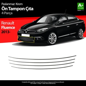 Renault Fluence Krom Ön Tampon Çıtası 4 Prç. 2013-2016 Makyajlı