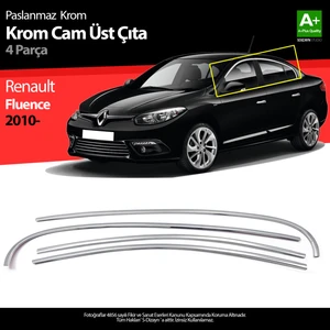 Renault Fluence Krom Cam Üst Çıtası 4 Prç 2010-2016 A+ Kalite
