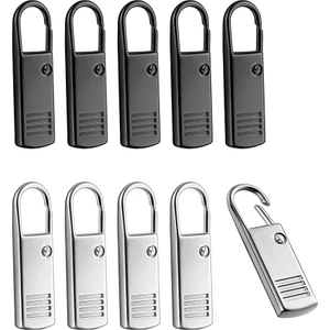 10 Adet Fermuar Çekme Sekmesi Değiştirme, Metal Fermuar Çektirme Zip Slider Genişletici Kolu Tamir Fixer Bavullar Sırt Çantaları (Yurt Dışından)