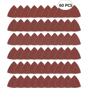 60 Adet Üçgen Kanca ve Döngü Üçgen Zımpara Kağıdı, Fit 3-1/8 Inç Salınımlı Çok Amaçlı Zımpara Pedi, Çeşitli 40 60 80 100 120 240 Grit (Yurt Dışından)