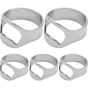 5x Gümüş Paslanmaz Çelik Metal Parmak Başparmak Anahtarlık Yüzük Bira Şişe Açacağı Bar (Yurt Dışından)