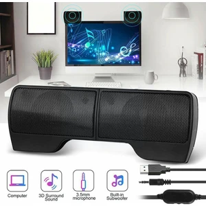 Mini Taşınabilir USB Stereo Hoparlörler Hattı Denetleyici Soundbar Dizüstü Bilgisayar Mp3 Telefon Müzik Çalar Pc Için Klip ile (Yurt Dışından)