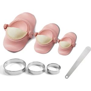 Dumpling Maker, Empanadas Pres Kalıp Makinesi Seti, Hamur Kesici, Dumpling Kalıp Seti ve Pierogi Için Kesici, (Pembe) (Yurt Dışından)