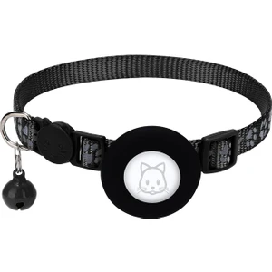 Kedi Tasması, Apple Air Tag Kedi Tasması Için, 3/8 Inç Genişliğinde Siyah (Yurt Dışından)