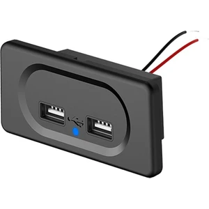 3.1A Çift USB Araç Şarj Soketi 12 V 24 V Motosiklet Oto Kamyon Atv Tekne Rv Otobüs Güç Adaptörü Çıkışı LED Işık (Yurt Dışından)