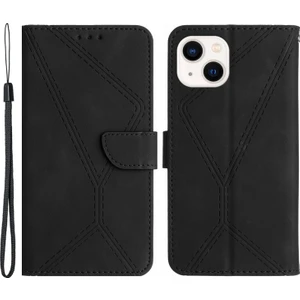 Xstep Case iPhone 15 Deri Kılıf Skin-Touch Flip Stand Cüzdan Baskılı Hat Telefon Kılıfı (Yurt Dışından)