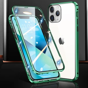 Xstep Case iPhone 15 Pro Manyetik Adsorpsiyon Metal Çerçevesi + Çift Taraflı Temperli Cam Telefon Kapağı Telefon Kılıfı (Yurt Dışından)