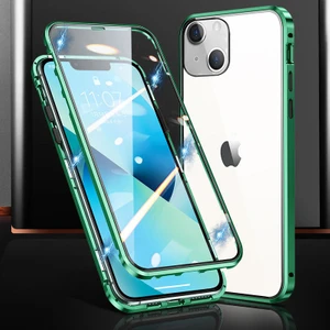 Xstep Case iPhone 15 Manyetik Metal Çerçeve + Çift Taraflı Temperli Cam Telefon Kılıfı (Yurt Dışından)