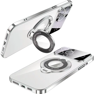 Xstep Case iPhone 15 Pro Kickstand Cam Lens Filmi Telefon Kabuğu Elektro Kaplama Anti-Düşme Pc Kılıfı Magsafe ile Uyumlu (Yurt Dışından)