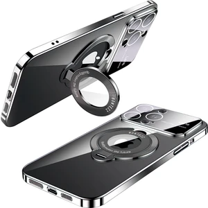 Xstep Case iPhone 15 Pro Kickstand Cam Lens Filmi Telefon Kabuğu Elektro Kaplama Anti-Düşme Pc Kılıfı Magsafe ile Uyumlu (Yurt Dışından)