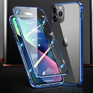 Xstep Case iPhone 15 Pro Manyetik Adsorpsiyon Metal Çerçevesi + Çift Taraflı Temperli Cam Telefon Kapağı Telefon Kılıfı (Yurt Dışından)