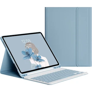 Ipad 10.2 Inç Altın 3c Klavye Kılıfı-Mavi (Yurt Dışından)
