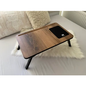 Folding Telefon ve Tablet Bölmeli Katlanır Ayaklı Laptop Sehpası Notebook Bilgisayar Çalışma Masası Liya