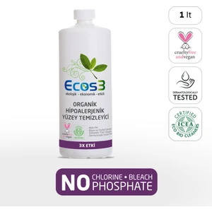 Hipoalerjenik Yüzey Temizleyici, Organik & Vegan Sertifikalı, Ekolojik, Evcil Hayvan Dostu, 1000ml