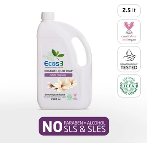 Sıvı Sabun, Organik & Vegan Sertifikalı, Ekolojik, Hipoalerjenik, Beyaz Manolya, 2500ml