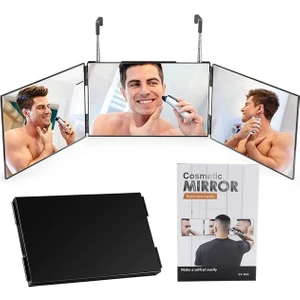 Işıklı Saç Kesimi Için LED 3 Yönlü Ayna, 360 Üç Katlı LED Işık Saç Boyama, Örgü, Dıy Saç Kesimi Için Şarj Edilebilir Ayna (Yurt Dışından)