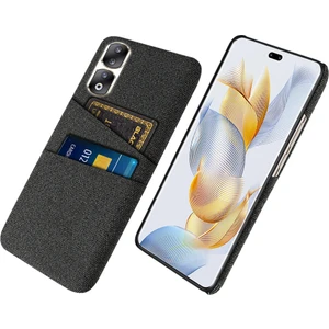 Honor 90 Pro Hard Pc + Bez Koruyucu Kılıf Ikili Kart Yuvaları ile Bez Doku Telefon Kapağı (Yurt Dışından)