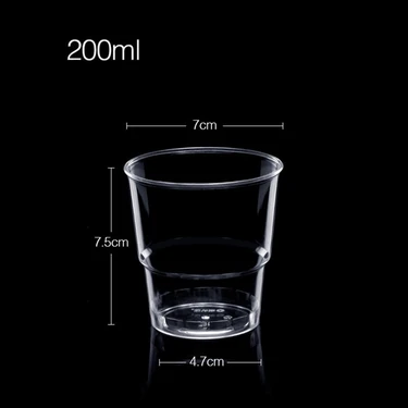 200ML B 20 Adet 20PCS 50/200ML Tek Kullanımlık Bardaklar Çift Içme Shooter Bardak Plastik Tek